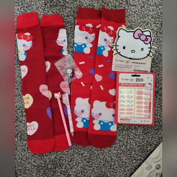 Hello Kitty Accessories - Hello Kitty Items Pens Socks Pin Face Mask And Sticker Nails